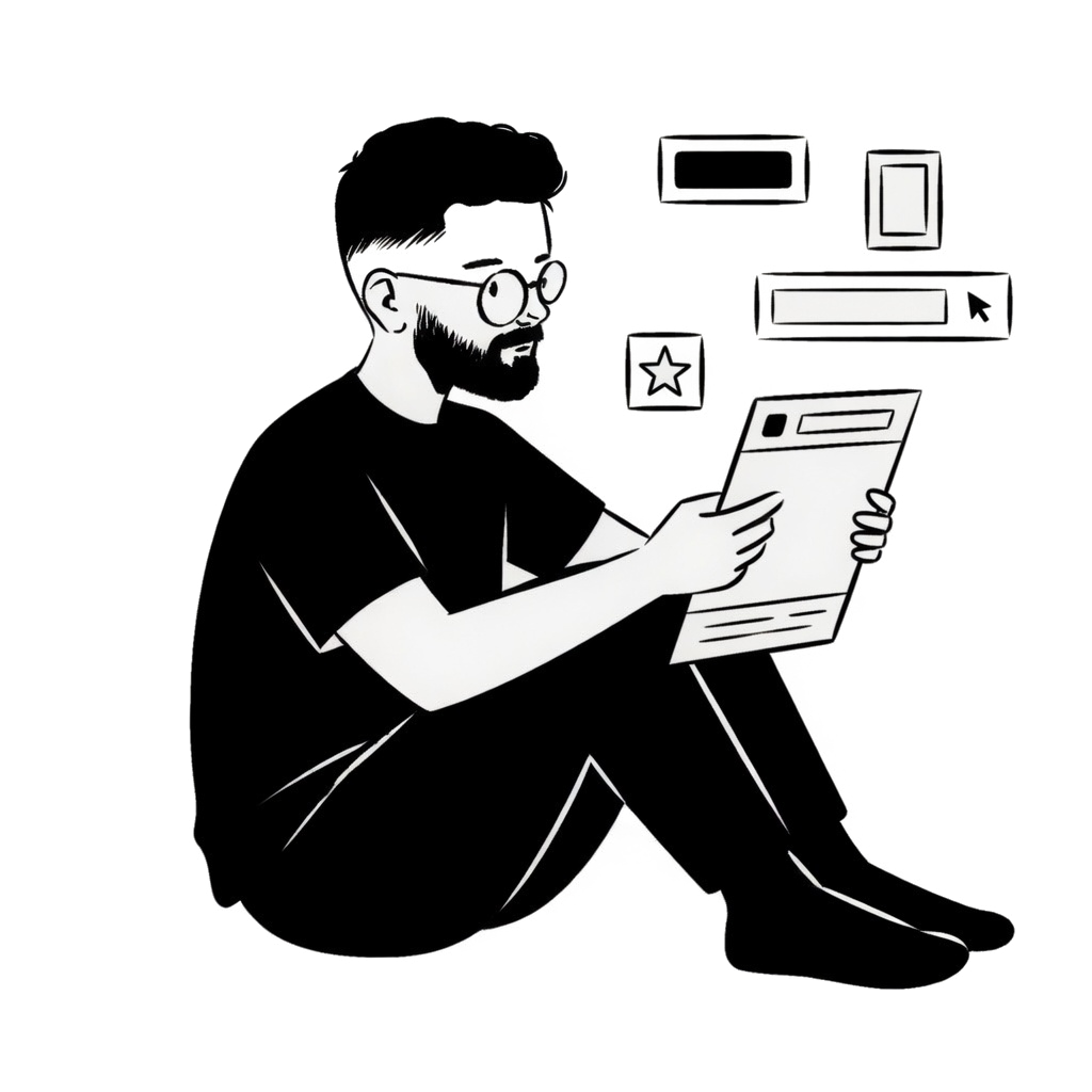 Editorial illustration of Mario with design system components